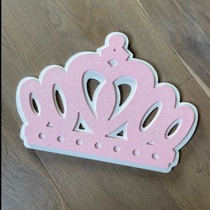 Pink Glitter Crown Wall Decor